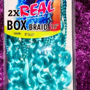Teal/Galaxy Crochet Box Braids